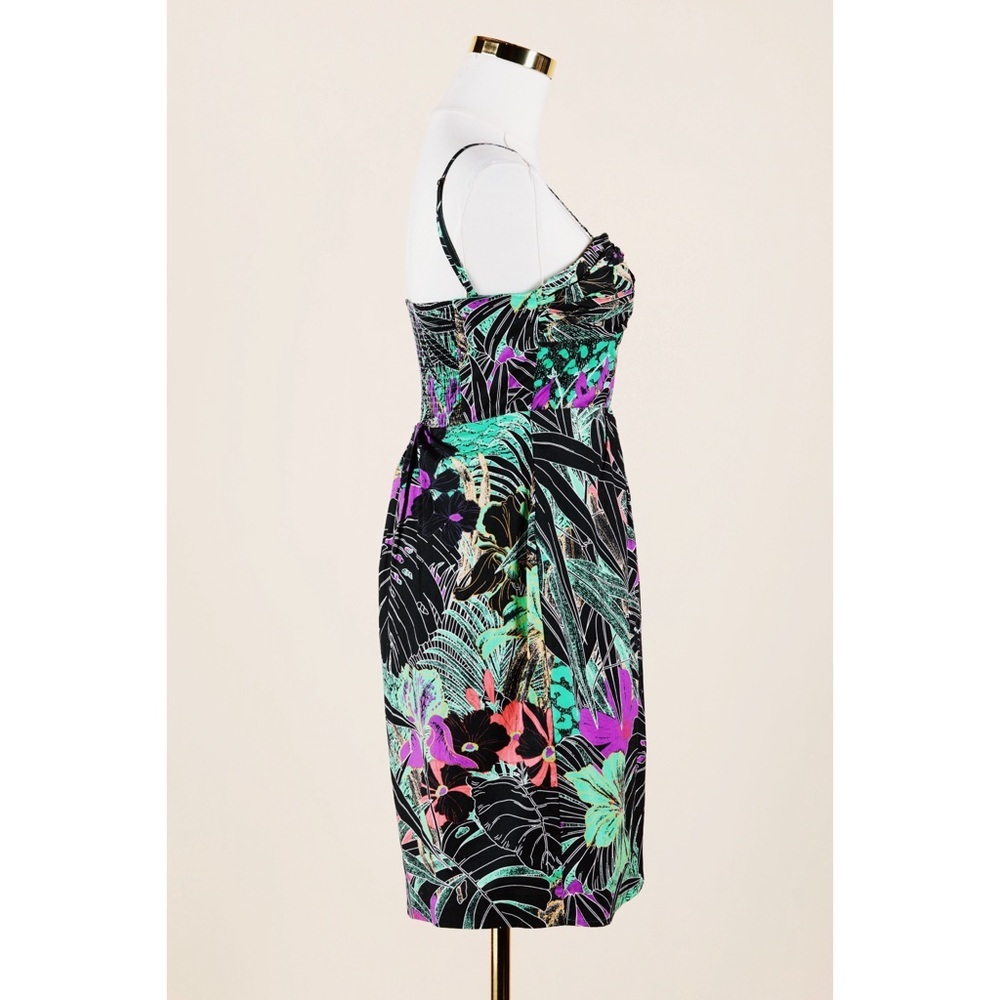 Sz 0 Anthropologie Edmé Esyllte Strapless Multicolor Jungle Print Mini Dress EUC - Picture 3 of 5